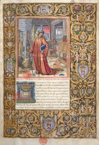 Flavius Josèphe dans son étude, illustration pour le Prologue des Antiquités des Juifs (Antiquitates Judaicae) par Flavius Josèphe, c.1503 - French School