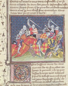 Ms 3480 Chevaliers en bataille, du Livre de Messire Lancelot du Lac