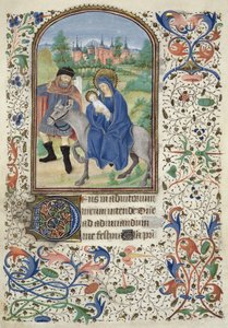 La fuite en Égypte, de Glasgow Hours, vers 1450-60 - French School
