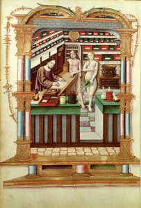 Ms Fr 1537 Christ le Pharmacien avec Adam et Ève, de Chants royaux sur la Conception couronnée du Puy de Rouen - French School