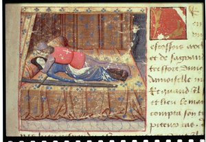 Ms Hunter 252 f.12r Scène de lit, tirée de 