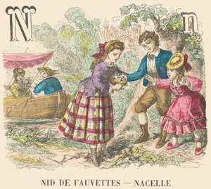 Nid de fauvettes - Couffin - French School