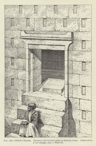 Naksh-i-Rustem, Entrée et plan incliné vers la tour funéraire - French School