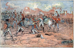 Napoléon Ier, blessé devant Ratisbonne