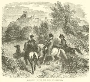 Napoléon visitant les ruines de Dierstein (gravure)