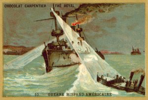 Engagement naval, guerre hispano-américaine - French School