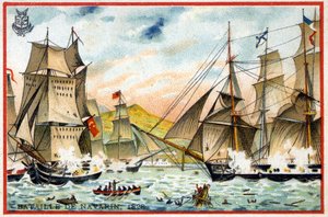 Bataille de Navarin de la Triple Alliance contre la flotte turco-égyptienne le 28 octobre