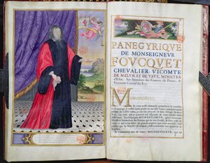 Nicolas Fouquet (1615-80) illustration de Les Panégyriques des Hommes Illustres de Notre Siècle par Puget de la Serre, 1655 - French School