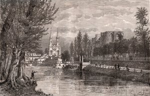 Niort - Deux-Sèvres - gravure dans «La France illustrée: géographie, histoire, administration statistique» par V.A. Malt-Brown. 1884