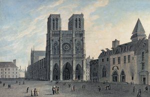 Notre-Dame, début du XIXe siècle (gravure en couleur) - French School