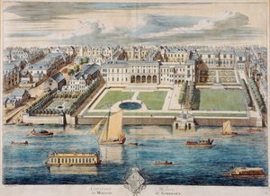 Ancien Somerset House sur le Strand, gravé par Jean Benoit Winckler - French School