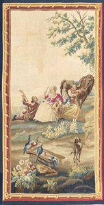 Une des deux tapisseries pastorales Louis XVI, Aubusson, vers 1775