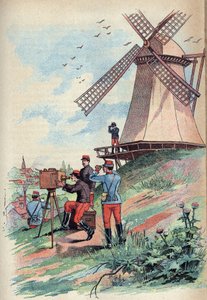 Télégraphe optique - Le Télégraphe optique ou Télégraphe Chappe au XIXe siècle - Gravure dans « Sciences à la portée de tous - Physique et chimie populaires » par Alexis Clerc - Fin XIXe siècle - Collection privée - French School