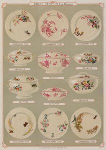 Page du catalogue du Grand Dépôt de Porcelaines, Faïences et Verreries - French School
