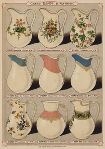 Page du catalogue du Grand Dépôt de Porcelaines, Faïences et Verreries