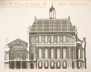 Palais du Louvre : la chapelle royale, section, vers 1720 - French School