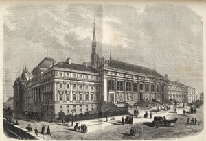Paris - nouvelle façade du palais de justice, construite par Joseph-Louis Duc (1802-1879)
