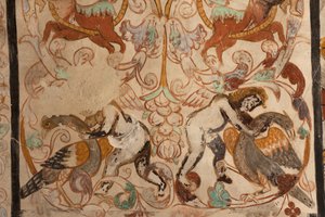 Église paroissiale (Església de la Mare de Déu de Solers). Intérieur. Les nefs. Peintures murales (détail). XVIe siècle (?) - French School