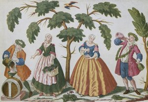 Paysans et bourgeois traitant du vin