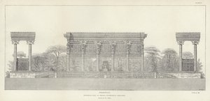 Persépolis, salle hypostyle de Xerxès, élévation géométrique (restaurée par Ch Chipiez)