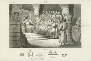Philippe V de France et les États généraux rejettent la revendication au trône de Jeanne II de Navarre, vers 1317 - French School