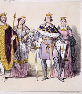 Philippe Auguste et Isabelle de Hainaut - dans "La monarchie française en estampes"