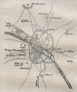 Plan de Paris sous Philippe Auguste - French School