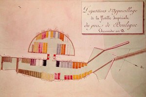 Plan de la flottille impériale dans le port de Boulogne le 17 janvier 1804
