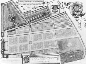 Plan du Jardin Royal des Plantes Médicinales à Paris, 1641