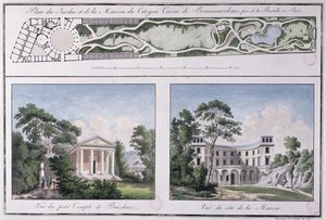 Plan du jardin et de la maison construits pour Pierre Augustin Caron de Beaumarchais (1732-99) par Lemoine, c.1784