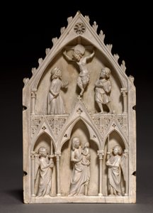 Plaque : La Crucifixion et la Vierge à l