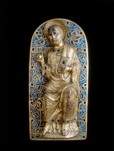 Plaque avec Saint Marziale par la manufacture de Limosina - French School