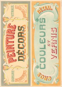 Planche 22 : Modèles de signalisation pour peintre de lettres Art Nouveau - French School