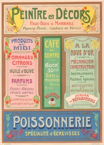 Planche n° 23 : Modèles de signalisation pour peintre de lettres Art Nouveau