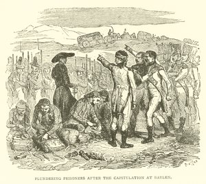 Pillage des prisonniers après la capitulation à Baylen (gravure) - French School
