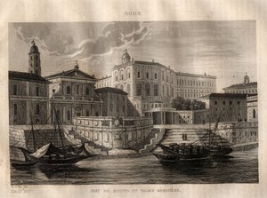 Porto di Ripetta et Palazzo Borghese - Rome - Gravure de « L