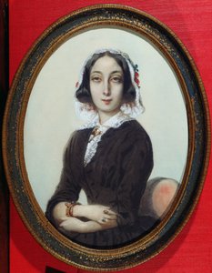 Portrait miniature de George Sand (1804-76) vers 1840 - French School