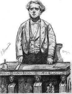 Portrait de Charles Floquet (1828-1896), avocat et homme politique français. Gravure dans « La gazette du dimanche » du 16 janvier - French School