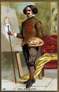 Portrait de Diego Rodriguez de Silva y Velazquez dit Diego Velasquez (1599-1660). Chromolithographie de la fin du 19ème siècle