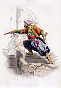 Portrait de Dragut - Reïs, pirate turc du 16e siècle - dans « Histoire des pirates et corsaires de l