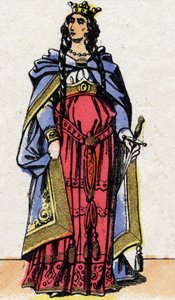 Portrait de Frédégonde, Reine de Neustrie (545-597). - French School