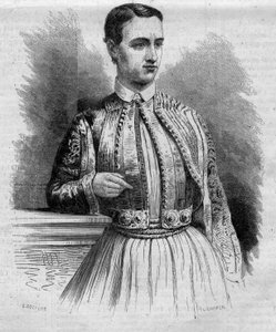 Portrait de George I (1845-1913), roi de Grèce. Gravure dans "Le Monde Illustré" n°340 du 17 octobre