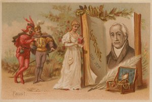Portrait de Goethe et scène de Faust