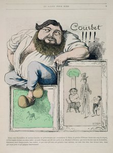 Portrait de Gustave Courbet (1819-77) illustration de Gill Revue, publié par Marchandeau en 1868