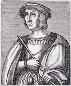 Portrait de Jacques II de Chabannes (La Palice) (1470-1525) gravure de « Louis XII et Anne de Bretagne » par Paul Lacroix, éd. Georges Hurtrel - French School