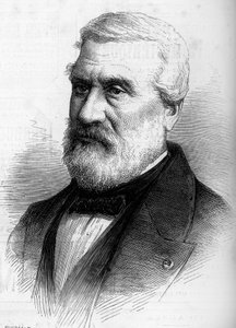 Portrait de Jean Antoine Théodore, Baron Gudin (1802-1880), peintre français. Gravure dans "Le Monde Illustré" n°1206 du 8 avril 1880.