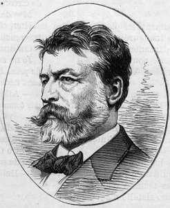 Portrait de Jean Louis Ernest Meissonnier (1815-1891), peintre français. Gravure dans « Le Monde Illustré » n°890 du 2 mai 1874 - French School