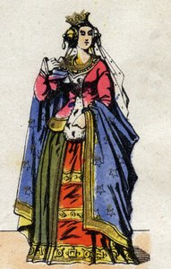 Portrait de Jeanne de Bourgogne (ca. 1291-1330), épouse de Philippe V de France. (Dynastie capétienne).