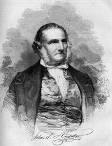 Portrait de John James Audubon (1780-1851), ornithologue américain. Gravure dans "Le Magasin pittoresque"