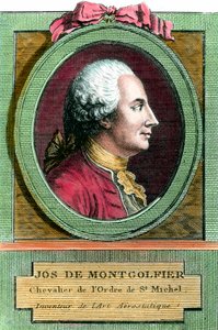 Portrait de Joseph de Montgolfier (1740-1810) inventeur de la montgolfière. Gravure du 18e siècle - French School